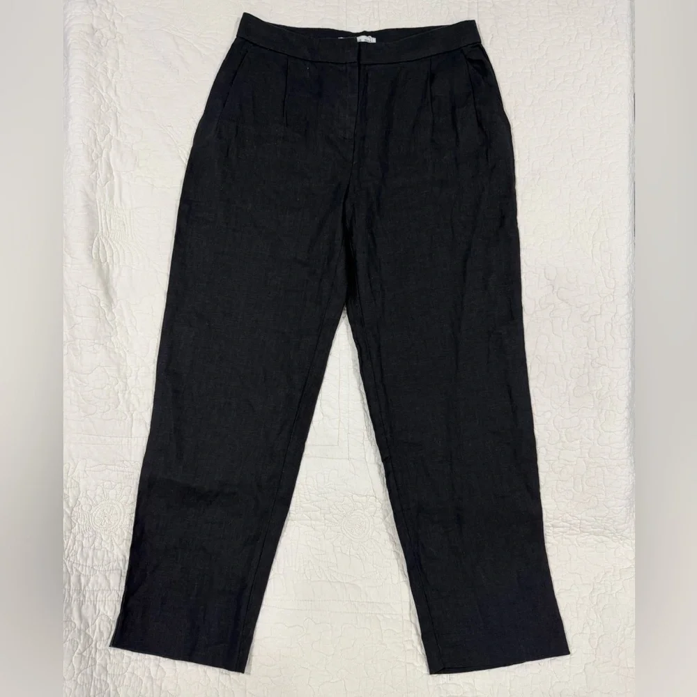 MNG by Mango Black Women's Trousers Black Size M 100% Linen